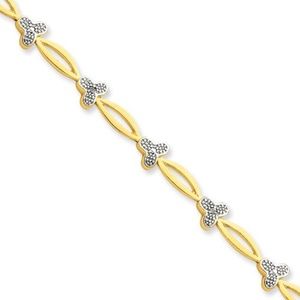 Sterling Silver Gold Diamond Accent Bracelet